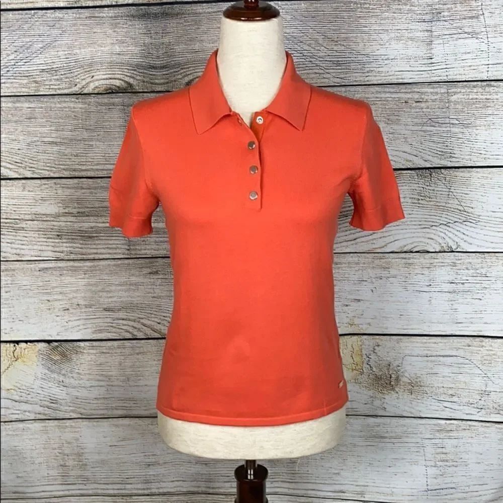 Tommy Hilfiger Vintage Orange short sleeves polo top Tee M